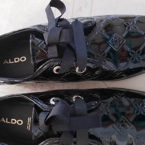 Aldo Oxford shoes Womens 8.5 Black Patent Flex Comfort Tech Shoes - Picture 3 of 14